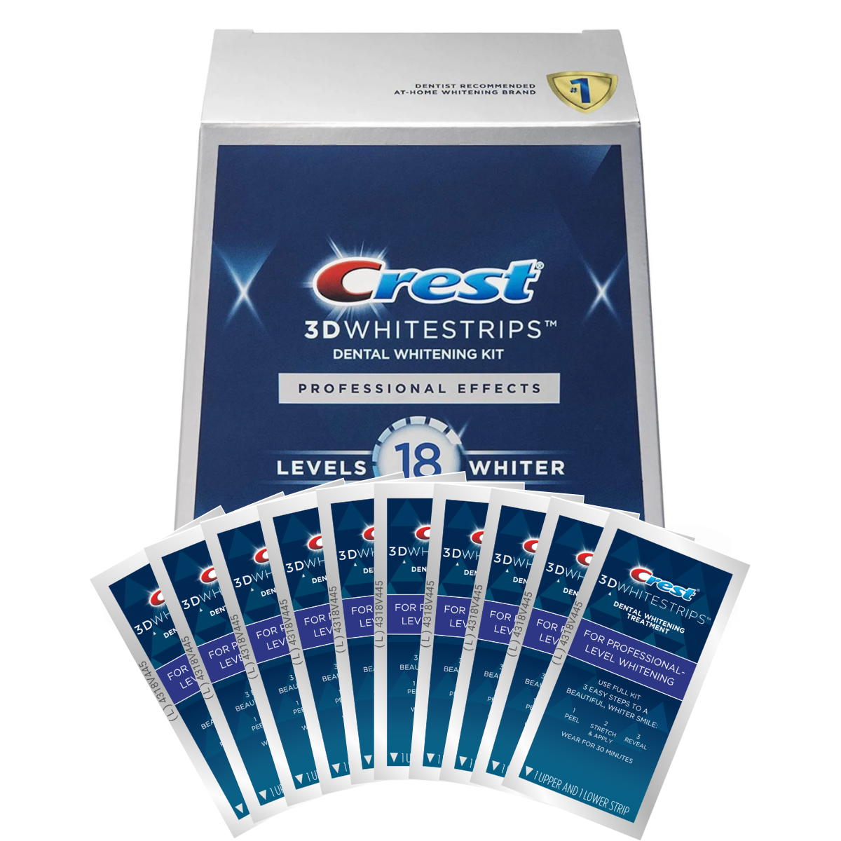 Bieliace Pásiky Crest 3D Professional Effects 18 Level Whitestrips