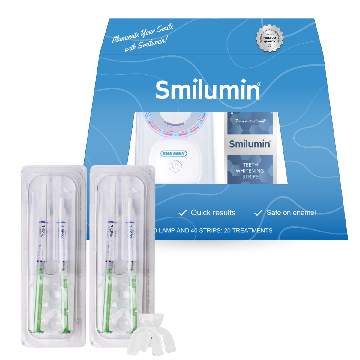 Σετ λεύκανσης Smilumin με τζελ Opalescence 16%