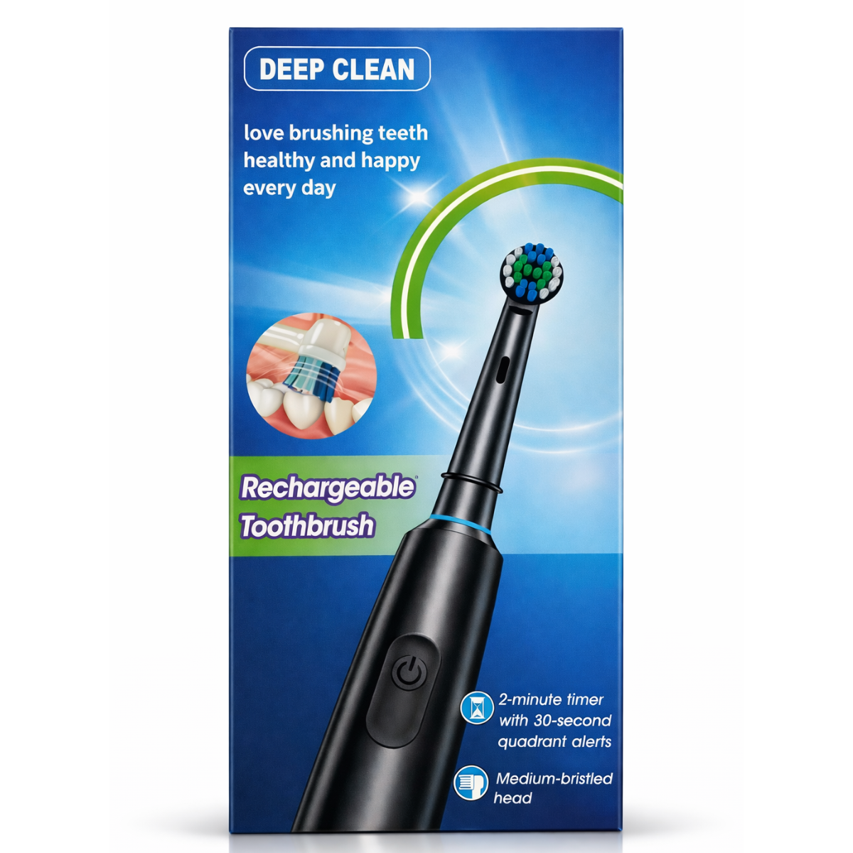 Ηλεκτρική οδοντόβουρτσα Deep Clean λευκή + 4 κεφαλές
