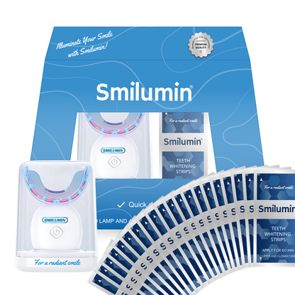 Smilumin – Σετ οδοντιατρικής φροντίδας με λάμπα LED και ταινίες