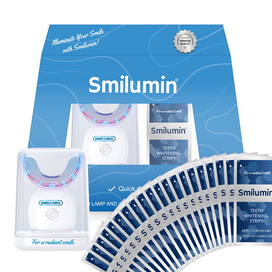 Smilumin – Σετ οδοντιατρικής φροντίδας με λάμπα LED και ταινίες